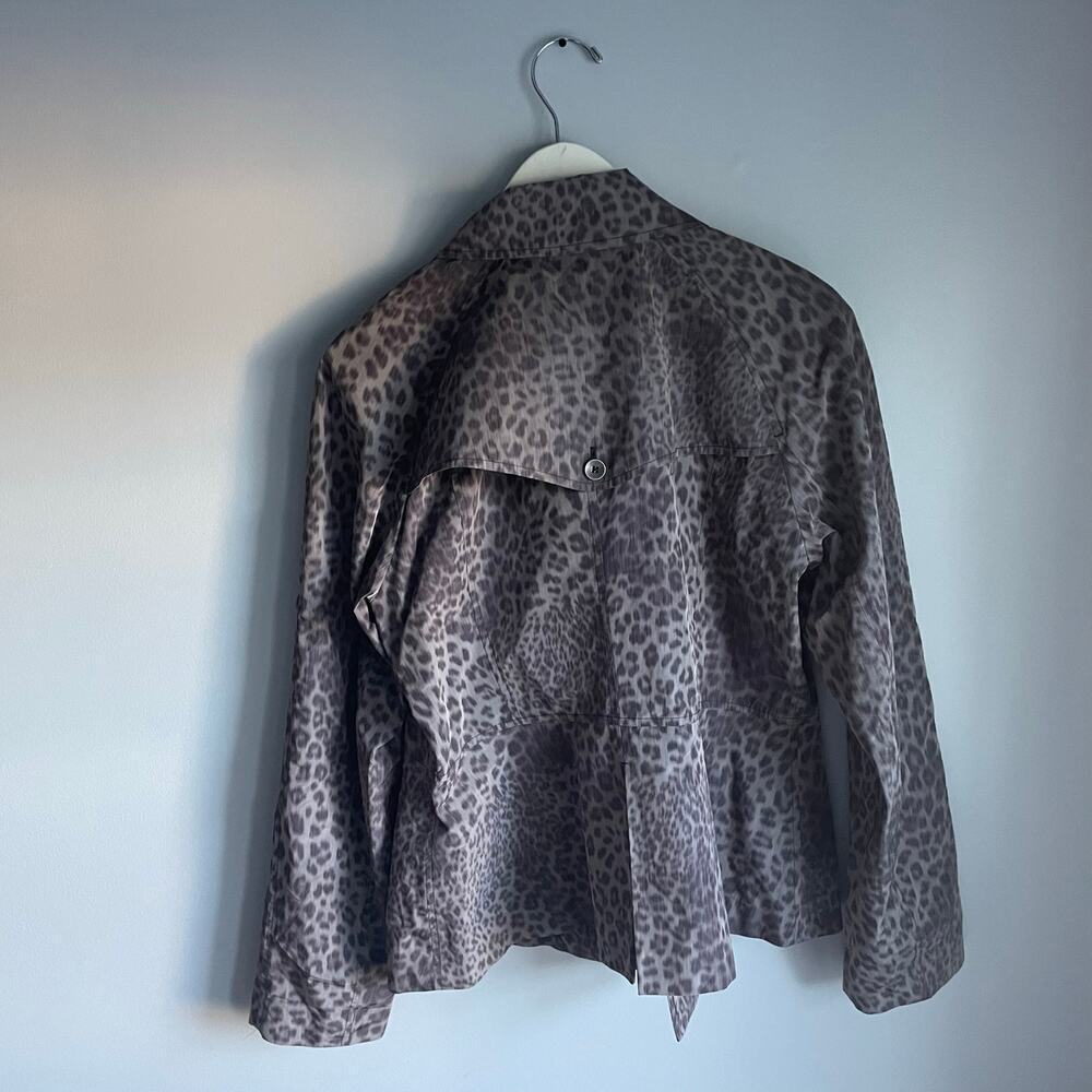 T Tahari Grey Leopard Print Jacket - Women's Size XL Lightweight Workwear Career - Picture 2 of 12